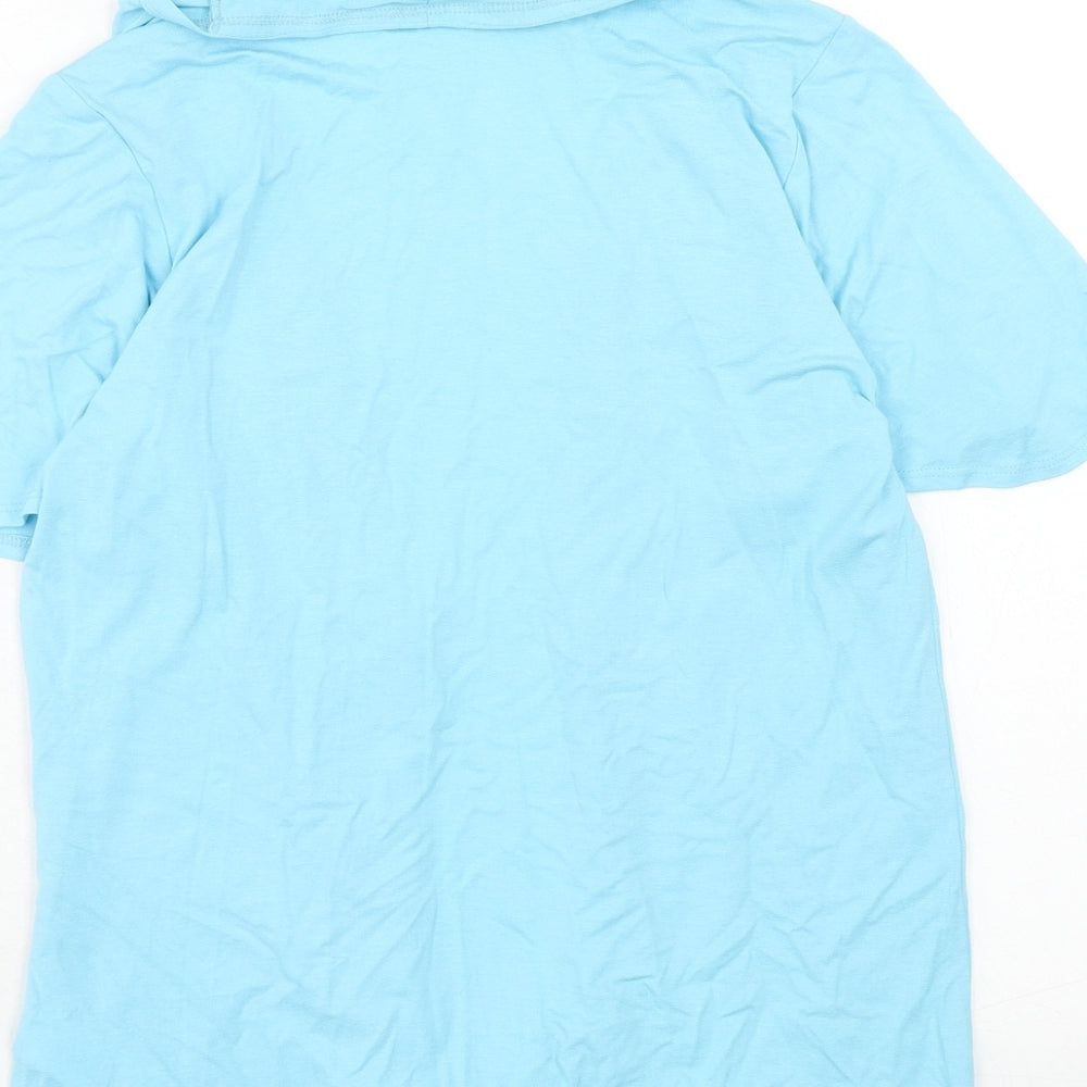 Marks & Spencer Womens Blue V-Neck Viscose Cardigan Jumper Size 10