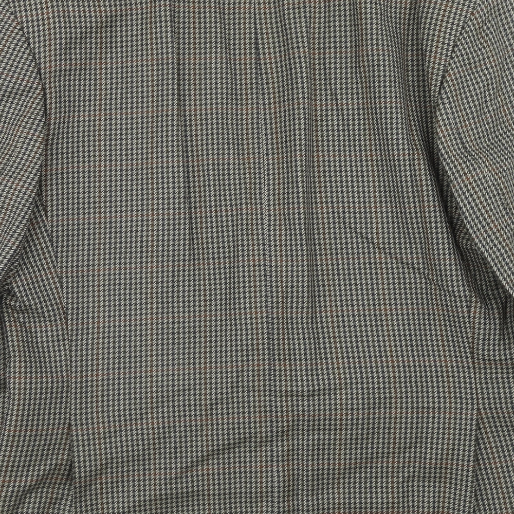 Burton Mens Grey Geometric Wool Jacket Suit Jacket Size 42 Regular
