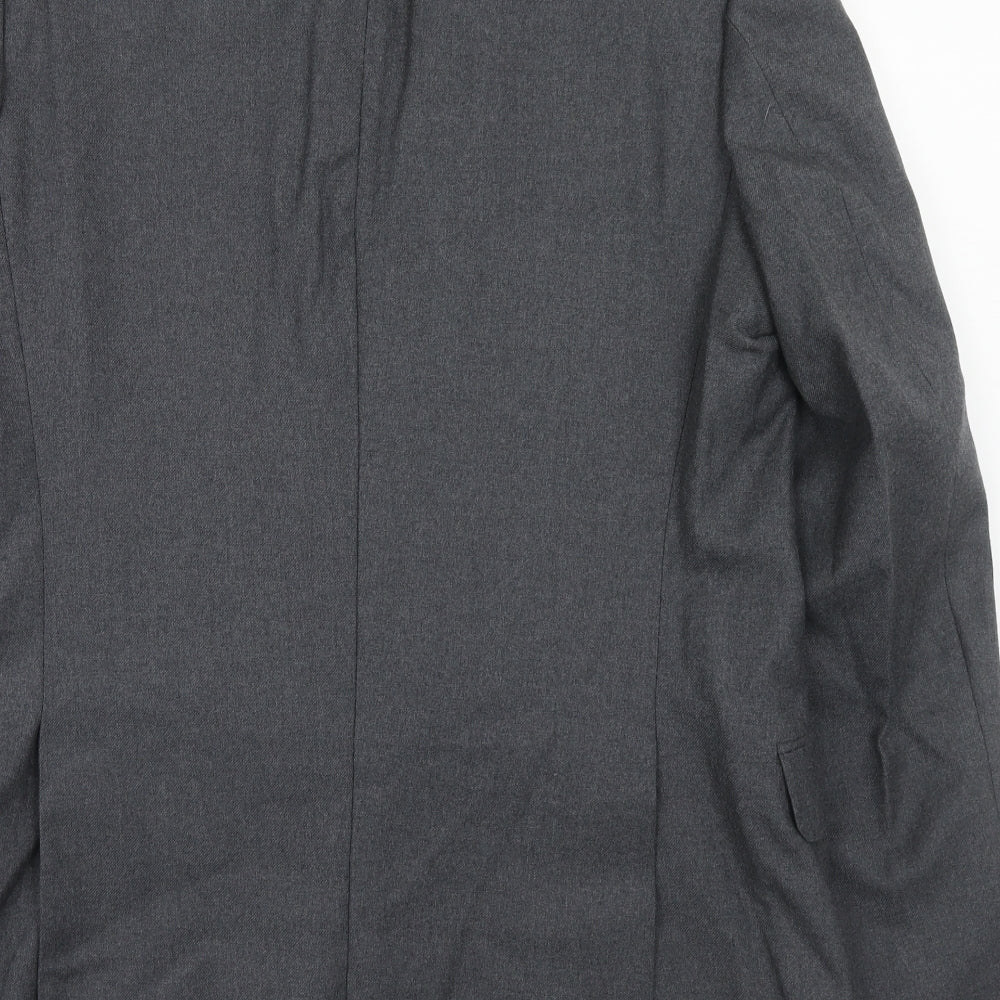THE LABEL Mens Grey Wool Jacket Suit Jacket Size 40 Regular
