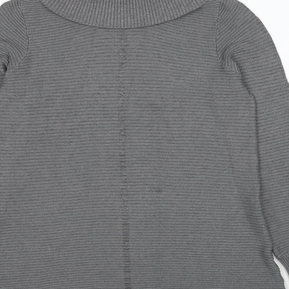 Cyrus Womens Grey Roll Neck Viscose Pullover Jumper Size L