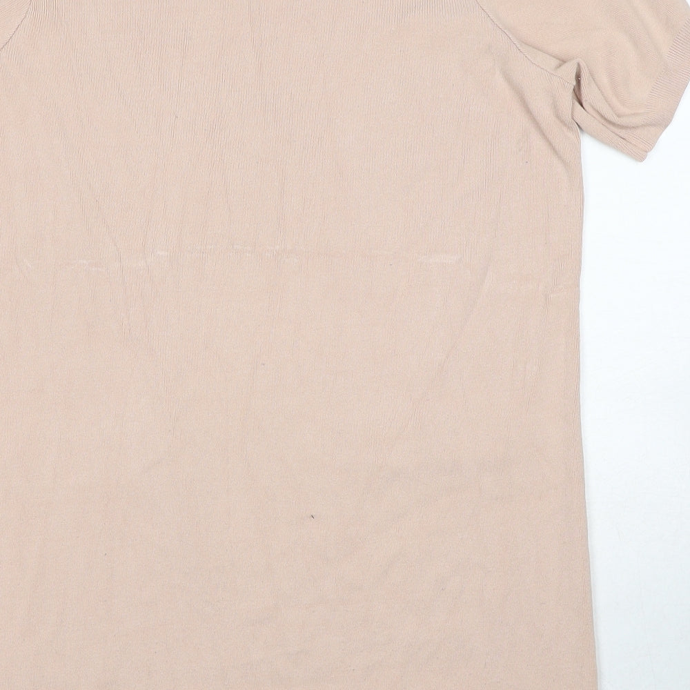 Topshop Womens Pink Viscose Basic T-Shirt Size 12 Round Neck