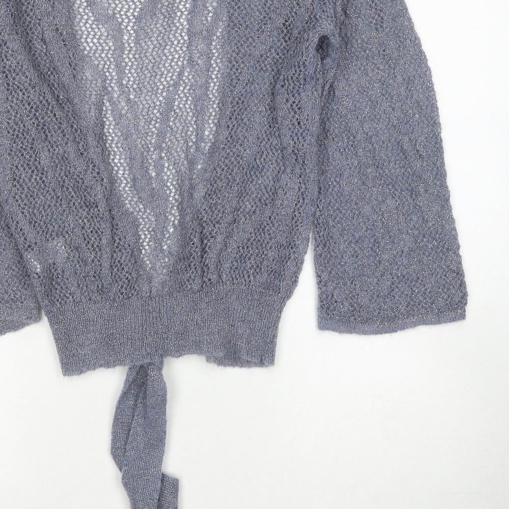 Marks and Spencer Womens Blue V-Neck Polyamide Cardigan Jumper Size S