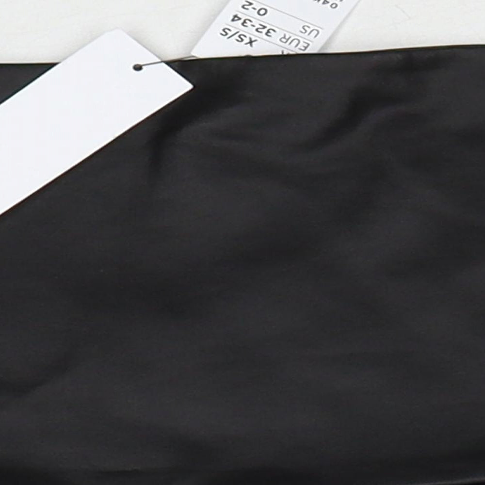 Topshop Womens Black Polyethylene Cropped Tank Size XS Square Neck - Size XS-S