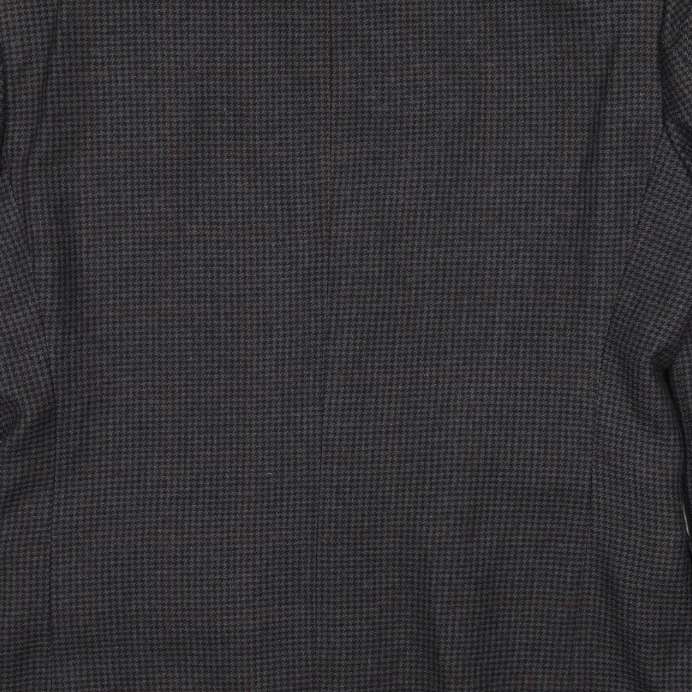 C&A Mens Grey Geometric Polyester Jacket Suit Jacket Size 40 Regular
