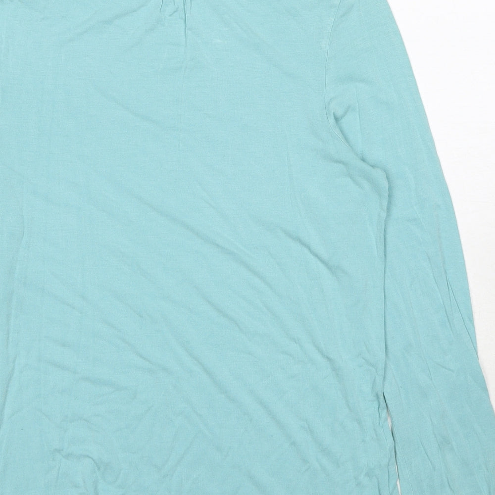 Flashlights Womens Blue Viscose Basic T-Shirt Size 20 High Neck