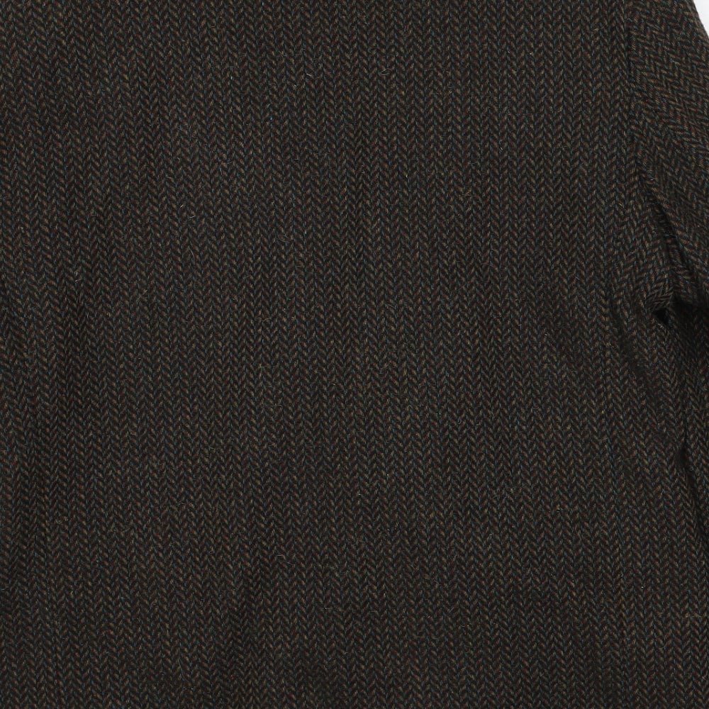 Made in England Mens Brown Polyester Jacket Blazer Size 42 Regular