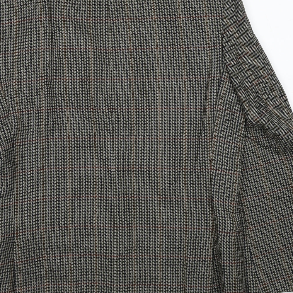Suithouse Mens Grey Geometric Wool Jacket Blazer Size 40 Regular