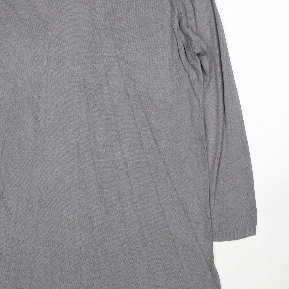 Phase Eight Womens Grey V-Neck Polyester Pullover Jumper Size XS