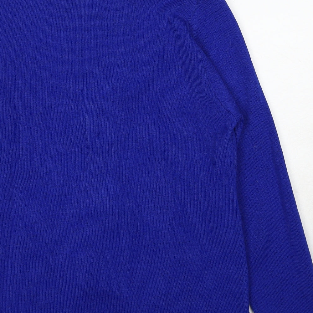 Insight Womens Blue V-Neck Acrylic Pullover Jumper Size S - Size S/M