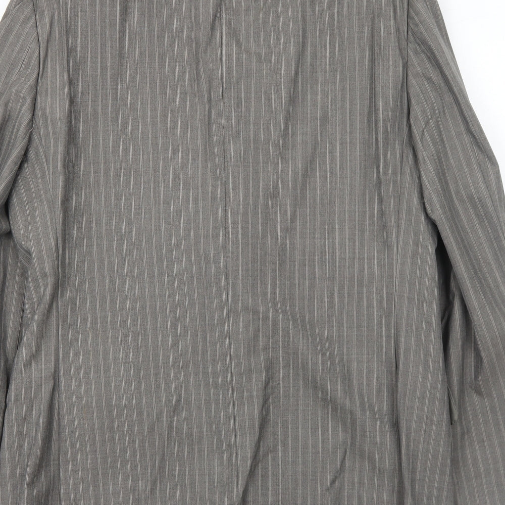 Tasso Ella Mens Grey Striped Wool Jacket Suit Jacket Size 40 Regular