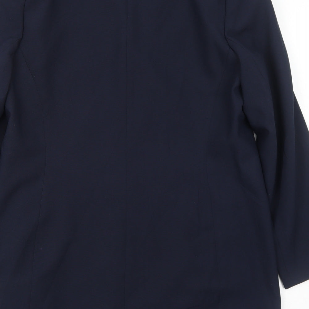 Fashion Extra Womens Blue Jacket Blazer Size 12 Buckle - Flower Detail