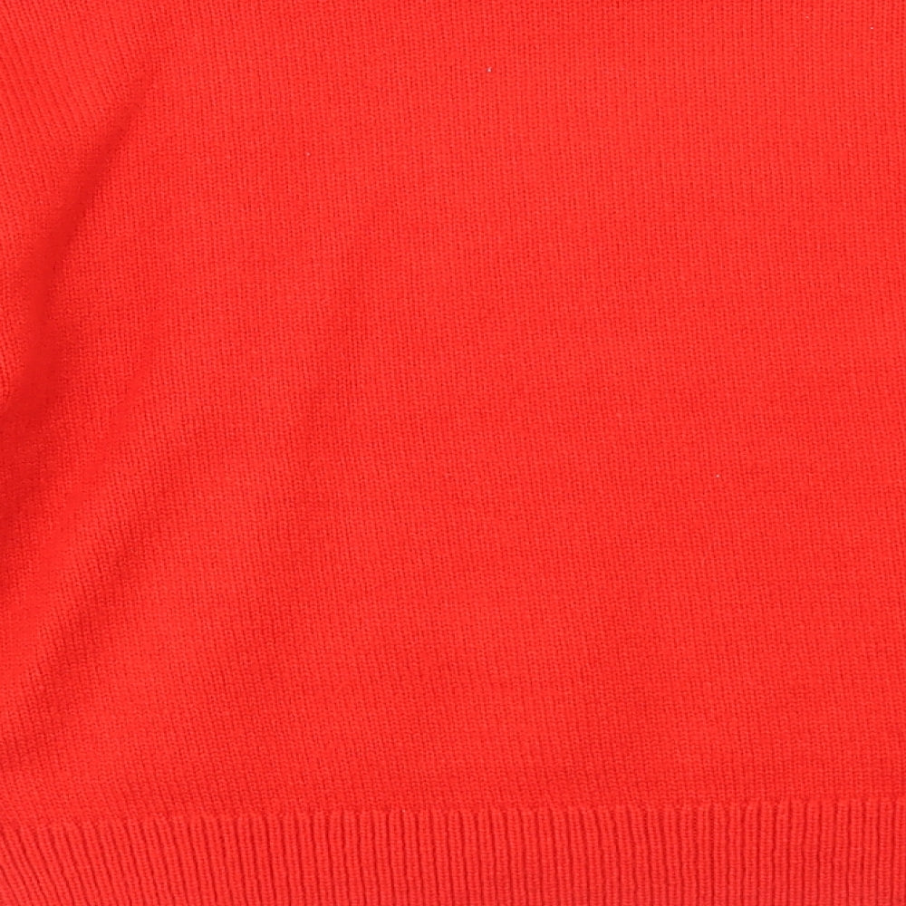 H&M Womens Red Round Neck Polyamide Pullover Jumper Size M