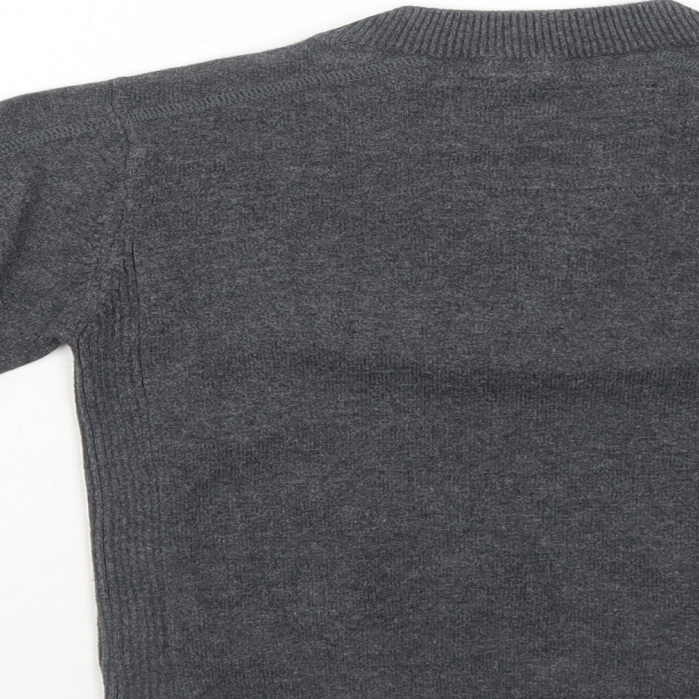 Next Boys Grey V-Neck Cotton Pullover Jumper Size 5 Years Pullover