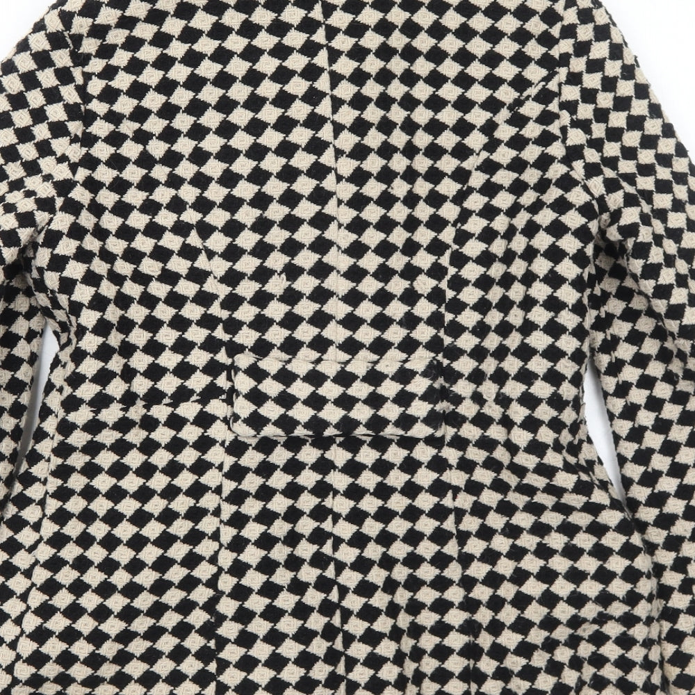 Debenhams Womens Ivory Geometric Jacket Size 10 Button