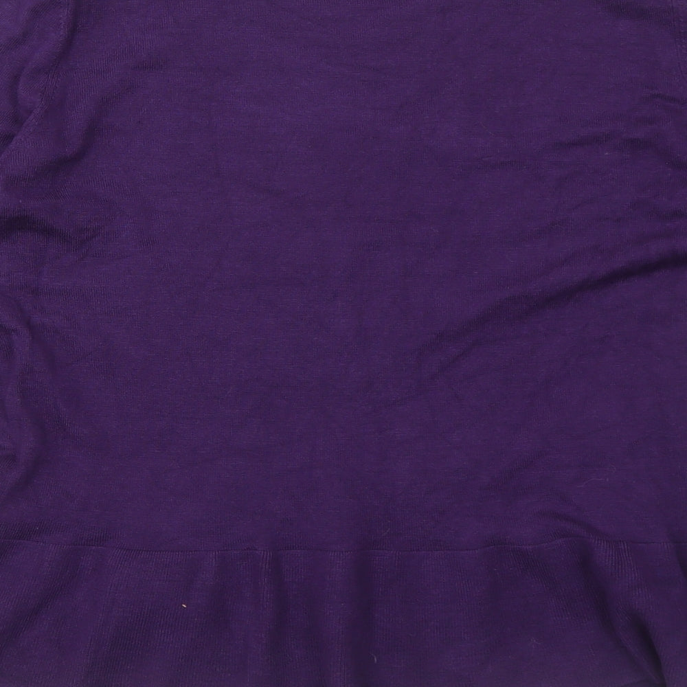 Wallis Womens Purple Round Neck Viscose Pullover Jumper Size 12