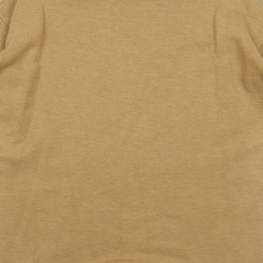 Topshop Womens Beige Mock Neck Acrylic Pullover Jumper Size 10