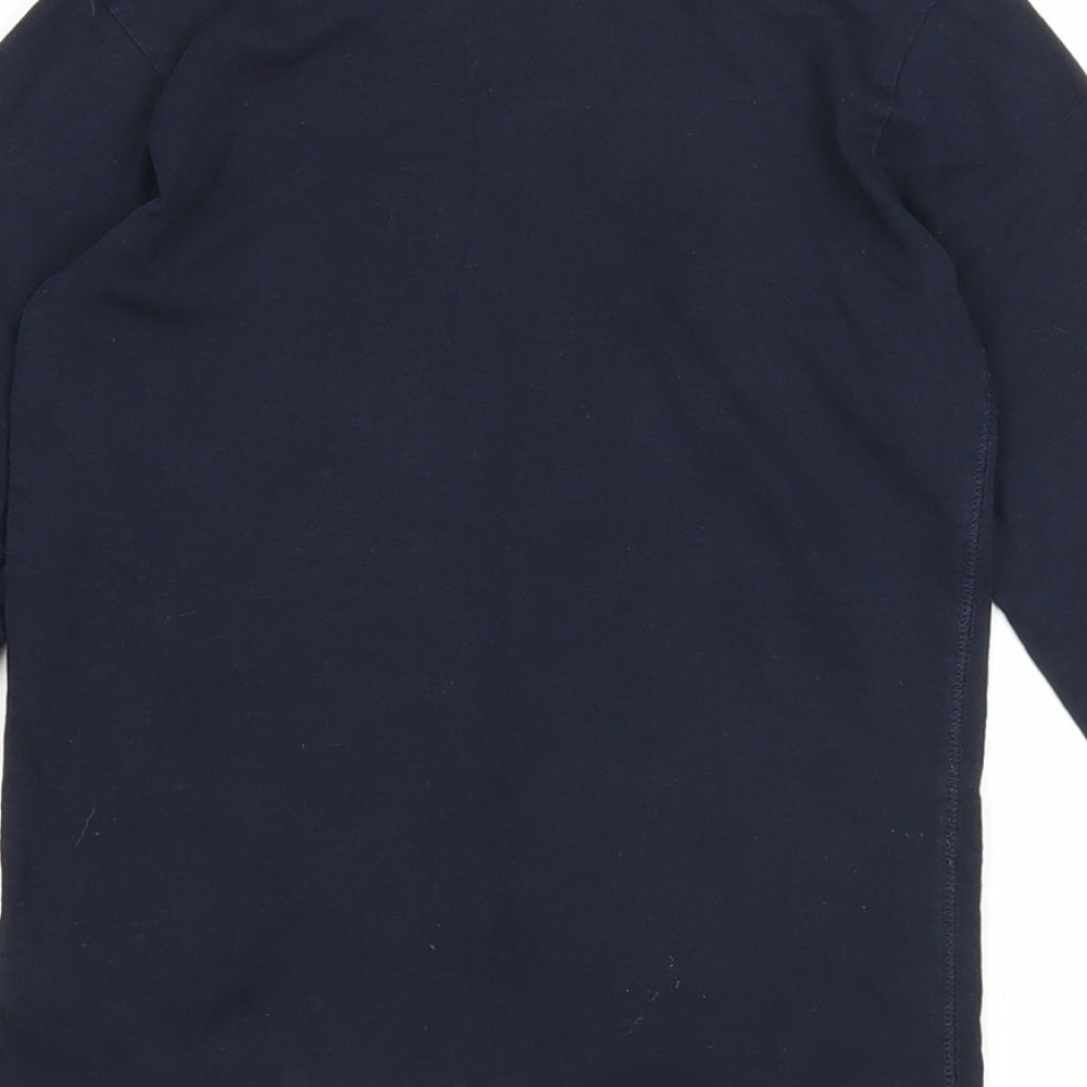 Next Boys Blue Cotton Basic Casual Size 4 Years Round Neck Pullover - Meerkat