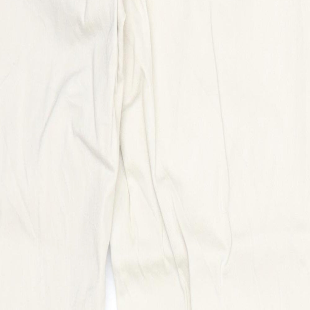 Blue Motion Womens Beige Cotton Trousers Size 8 Regular Zip