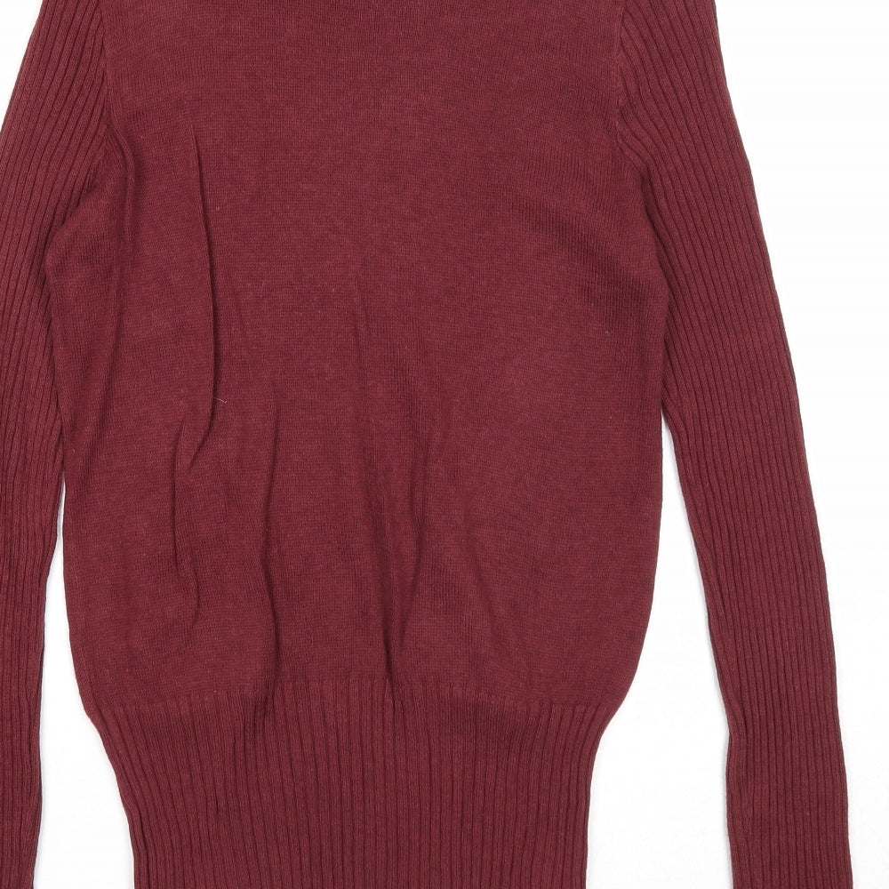 VERO MODA Womens Purple Round Neck Cotton Pullover Jumper Size S