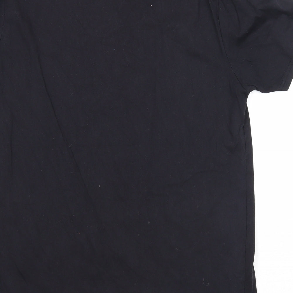 TEX Womens Black Cotton Basic T-Shirt Size L Round Neck - I Stole Her Heart