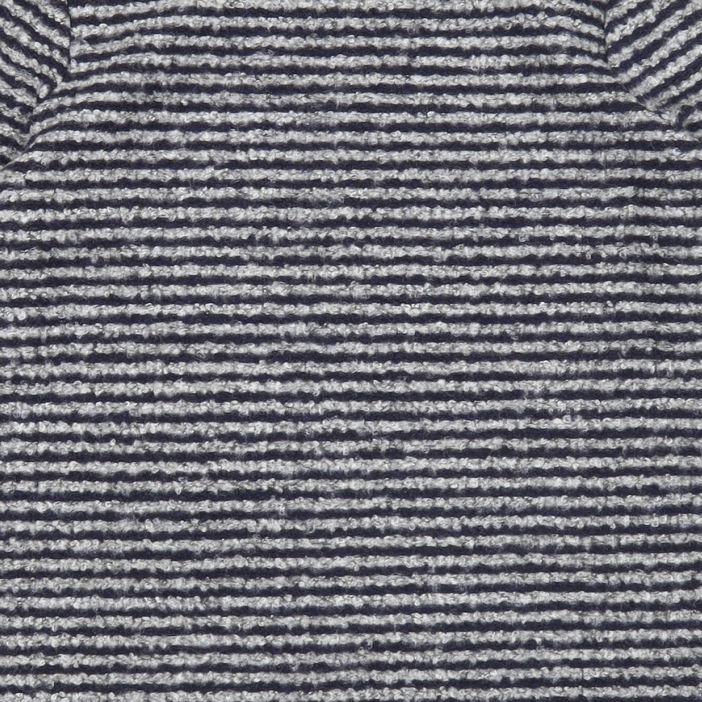 NEXT Womens Blue Round Neck Striped Polyester Pullover Jumper Size 6