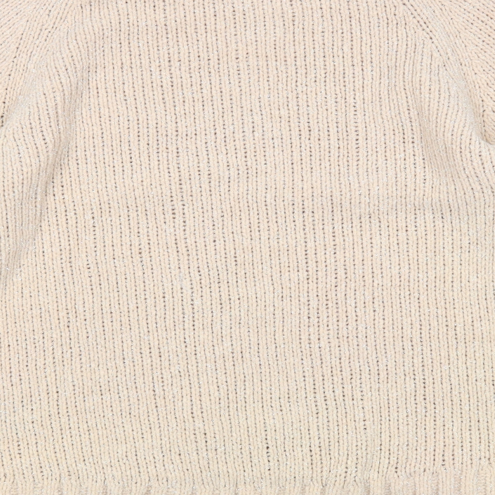 H&M Womens Pink Round Neck Polyamide Pullover Jumper Size S