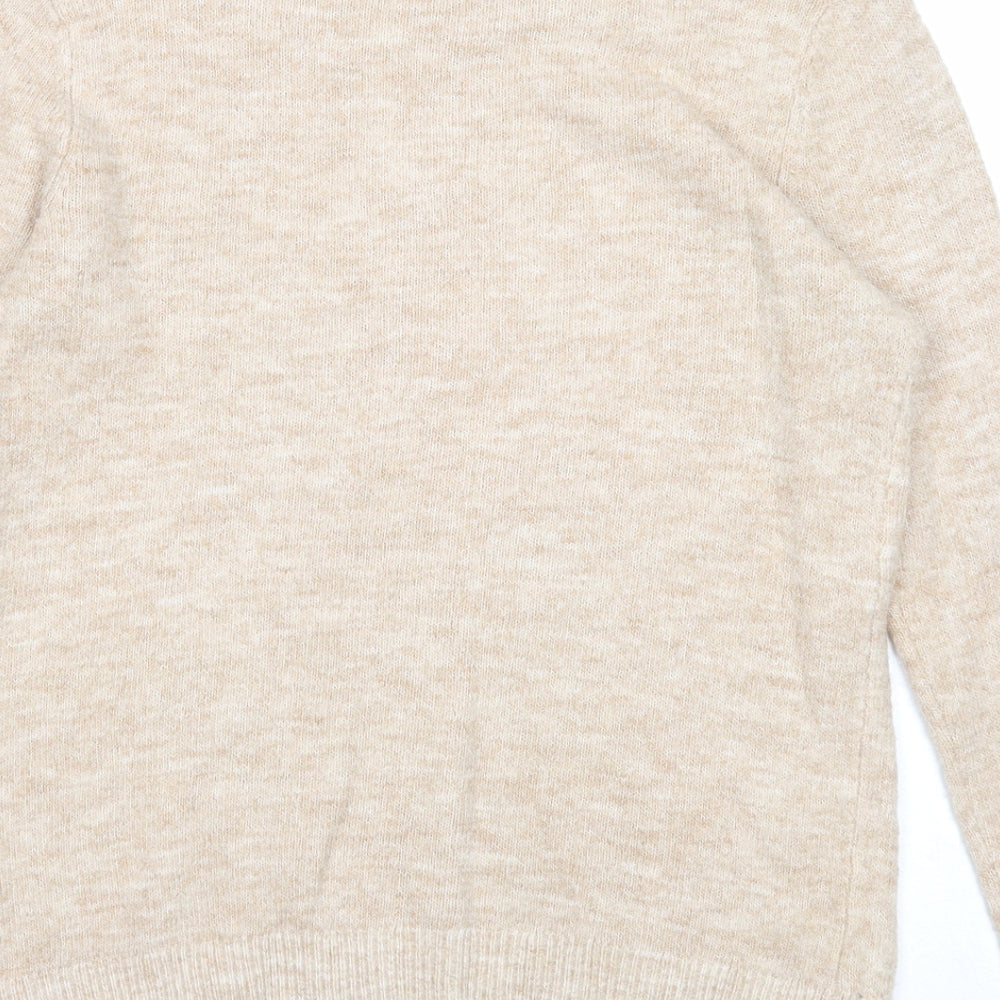 Dorothy Perkins Womens Beige Round Neck Acrylic Pullover Jumper Size 8