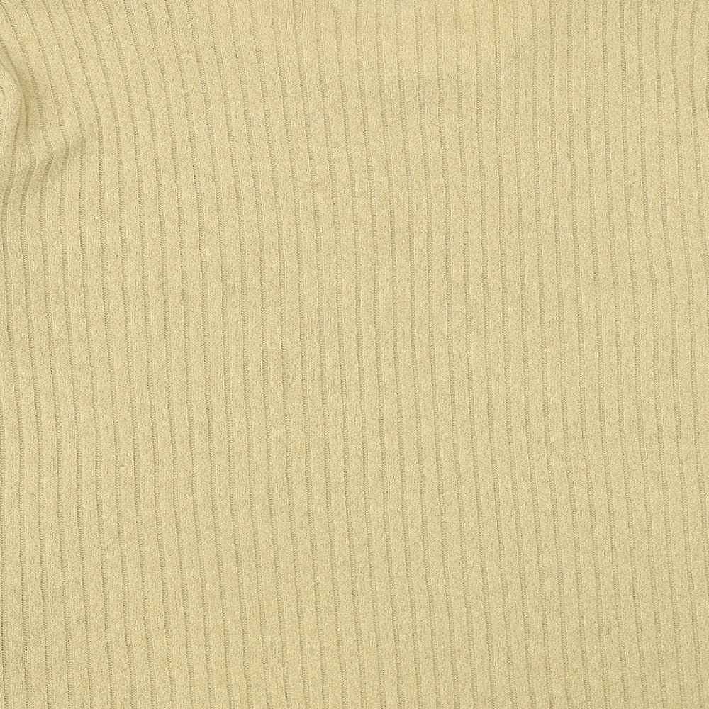 Bonmarché Womens Yellow Round Neck Polyester Pullover Jumper Size M