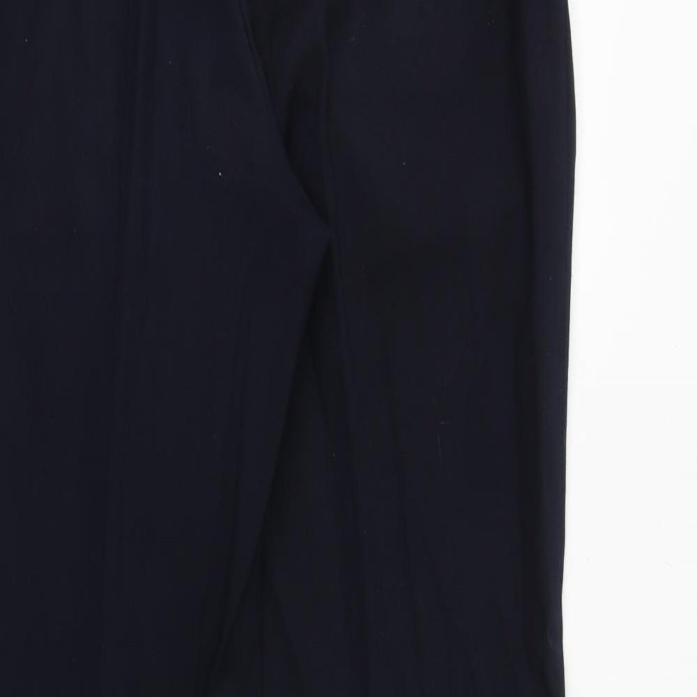 Marks & Spencer Mens Blue Polyester Dress Pants Trousers Size 33 in Regular Zip