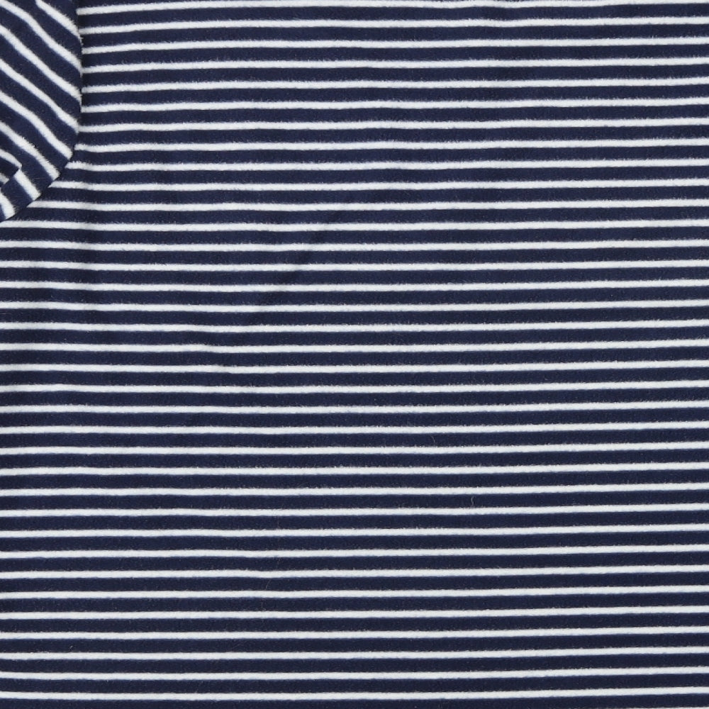 Luxe Leisure Womens Blue Round Neck Striped Polyester Pullover Jumper Size L