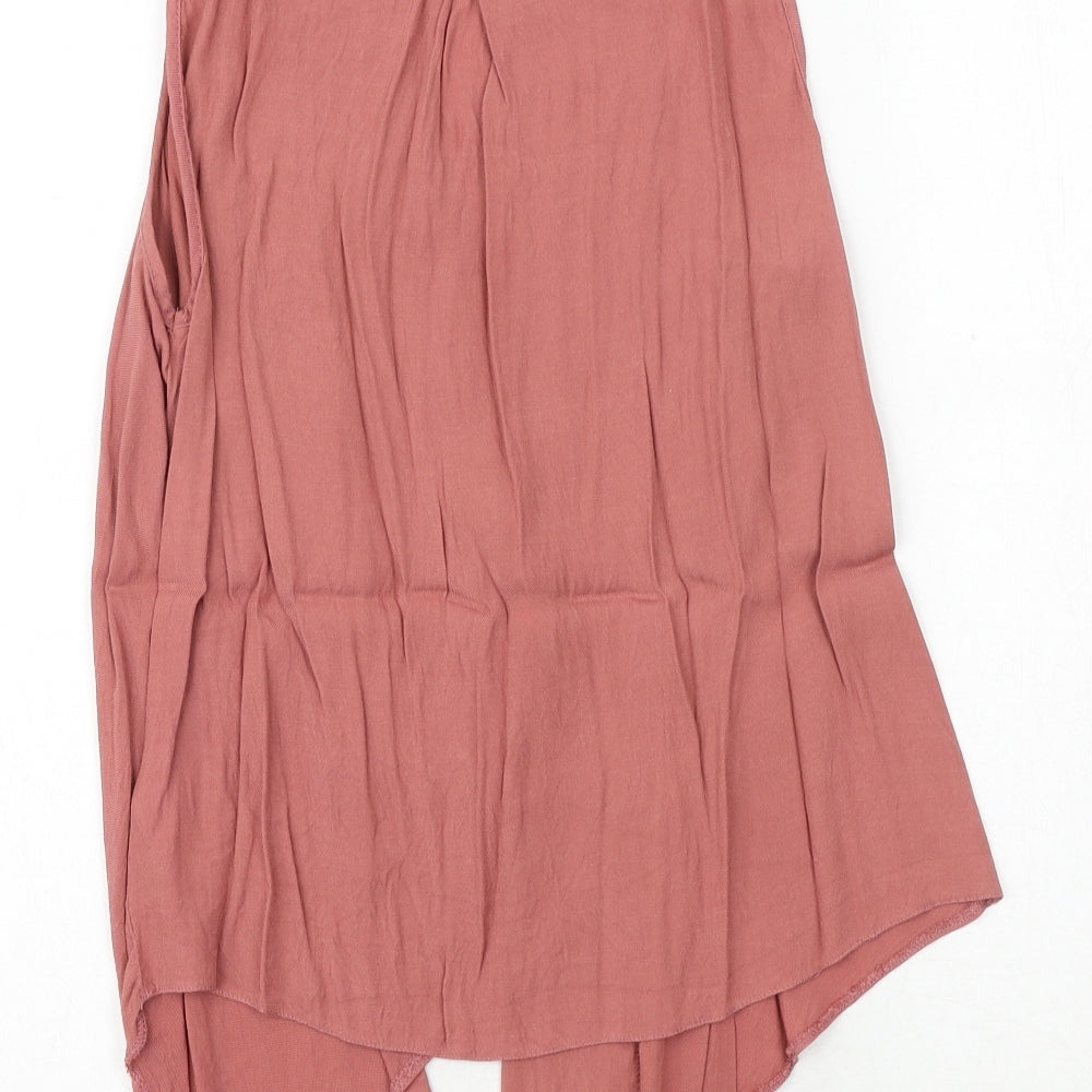 Topshop Womens Pink Viscose Kimono Blouse Size 10 V-Neck