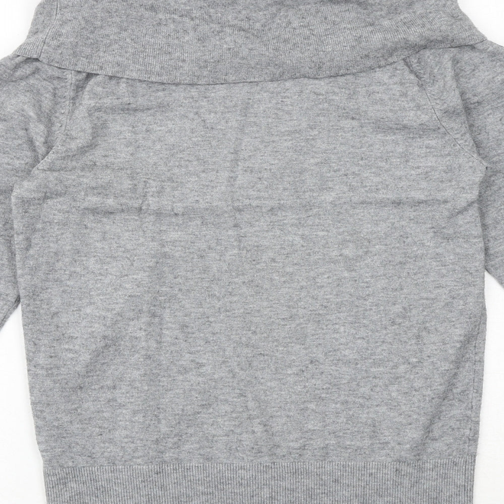 Stock Shags Womens Grey Roll Neck Viscose Pullover Jumper Size S