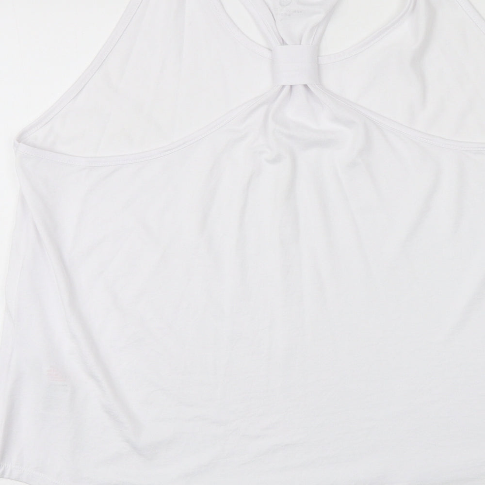 New Look Womens White Polyester Basic Tank Size L Round Neck