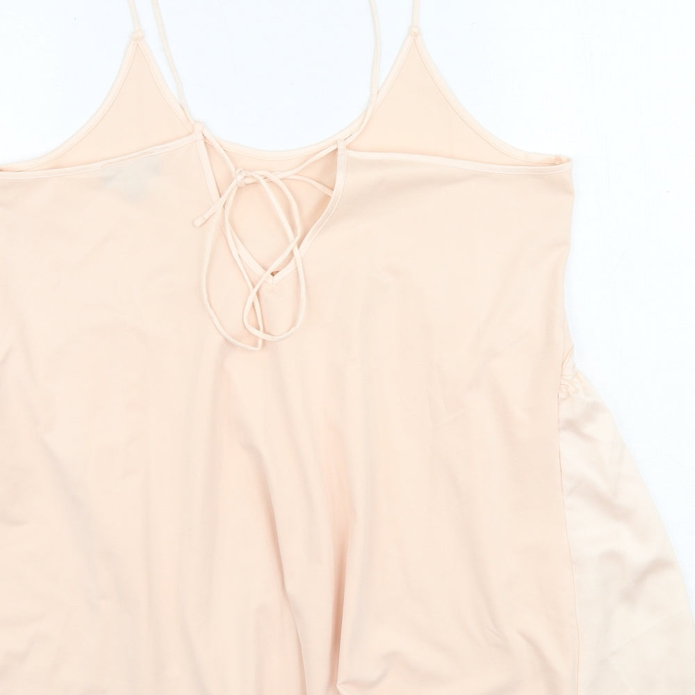 Topshop Womens Pink Polyester Basic Tank Size 8 Round Neck