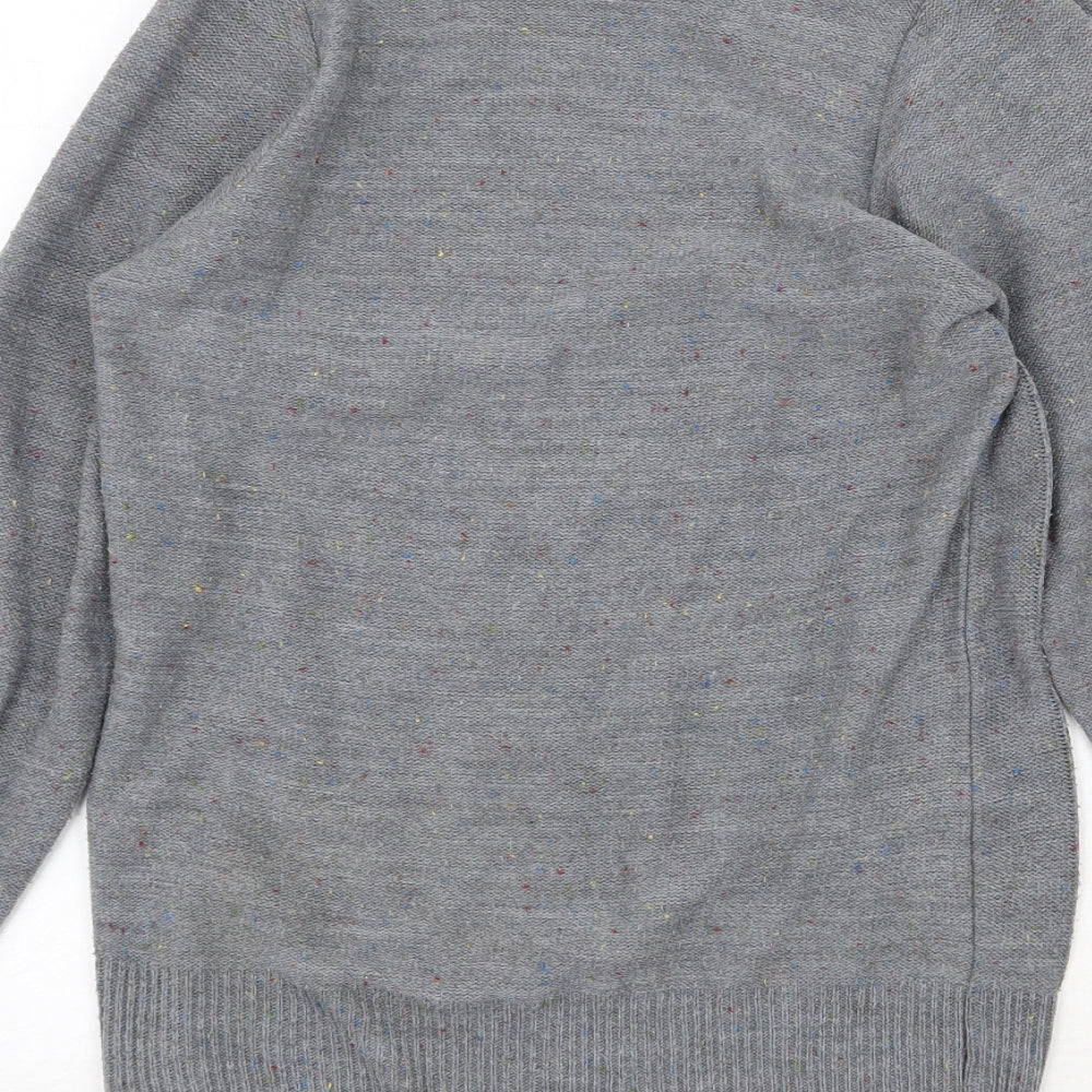 Hemingway Womens Grey Round Neck Acrylic Pullover Jumper Size S