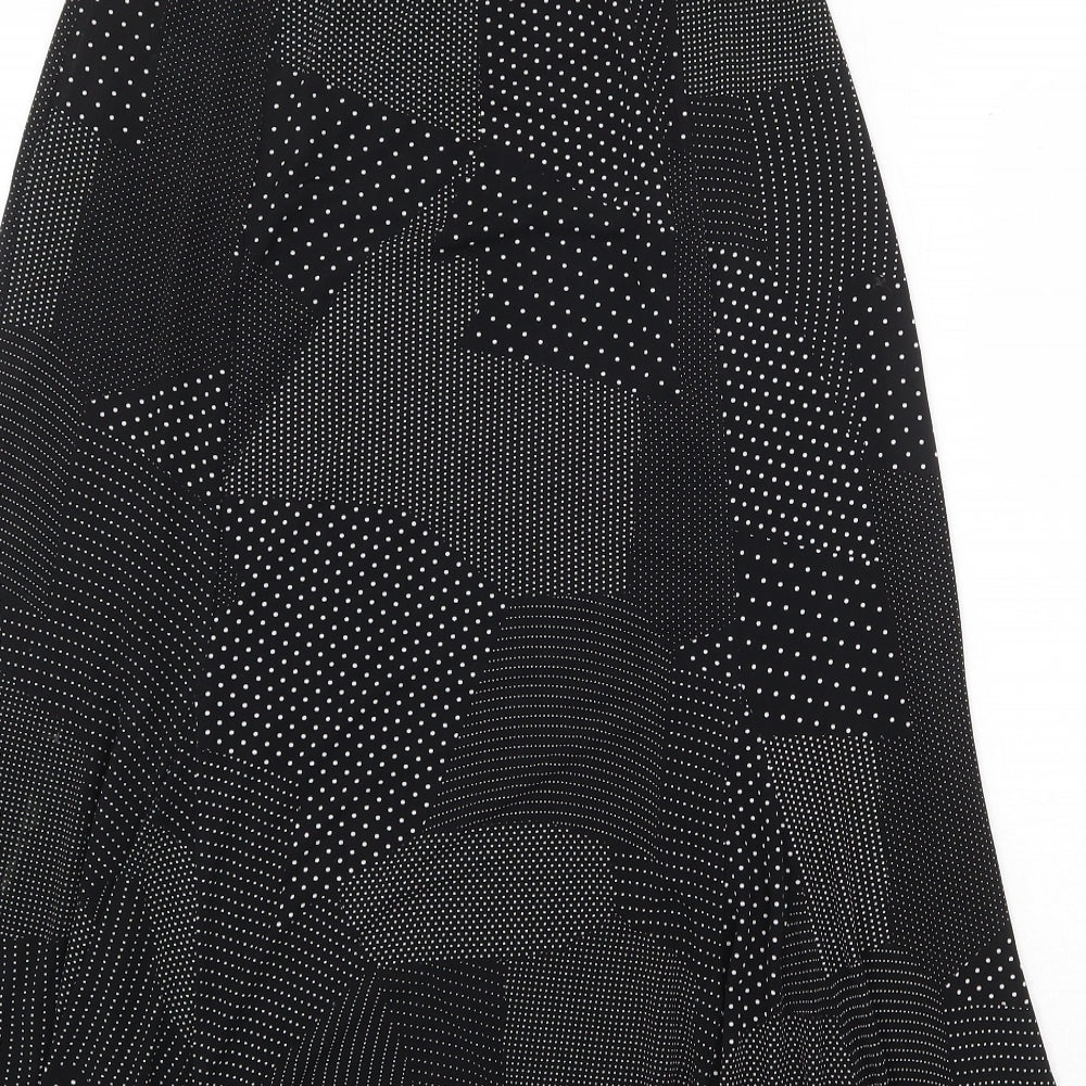 Sonic Womens Black Geometric Polyester Swing Skirt Size 12