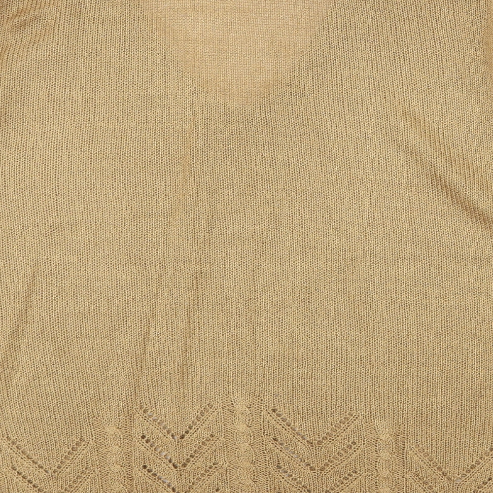 Berketex Womens Beige V-Neck Acrylic Pullover Jumper Size 10