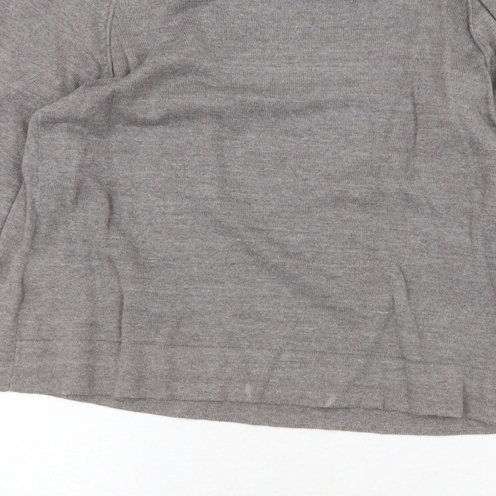 ESMARA Womens Grey Round Neck Cotton Pullover Jumper Size 10
