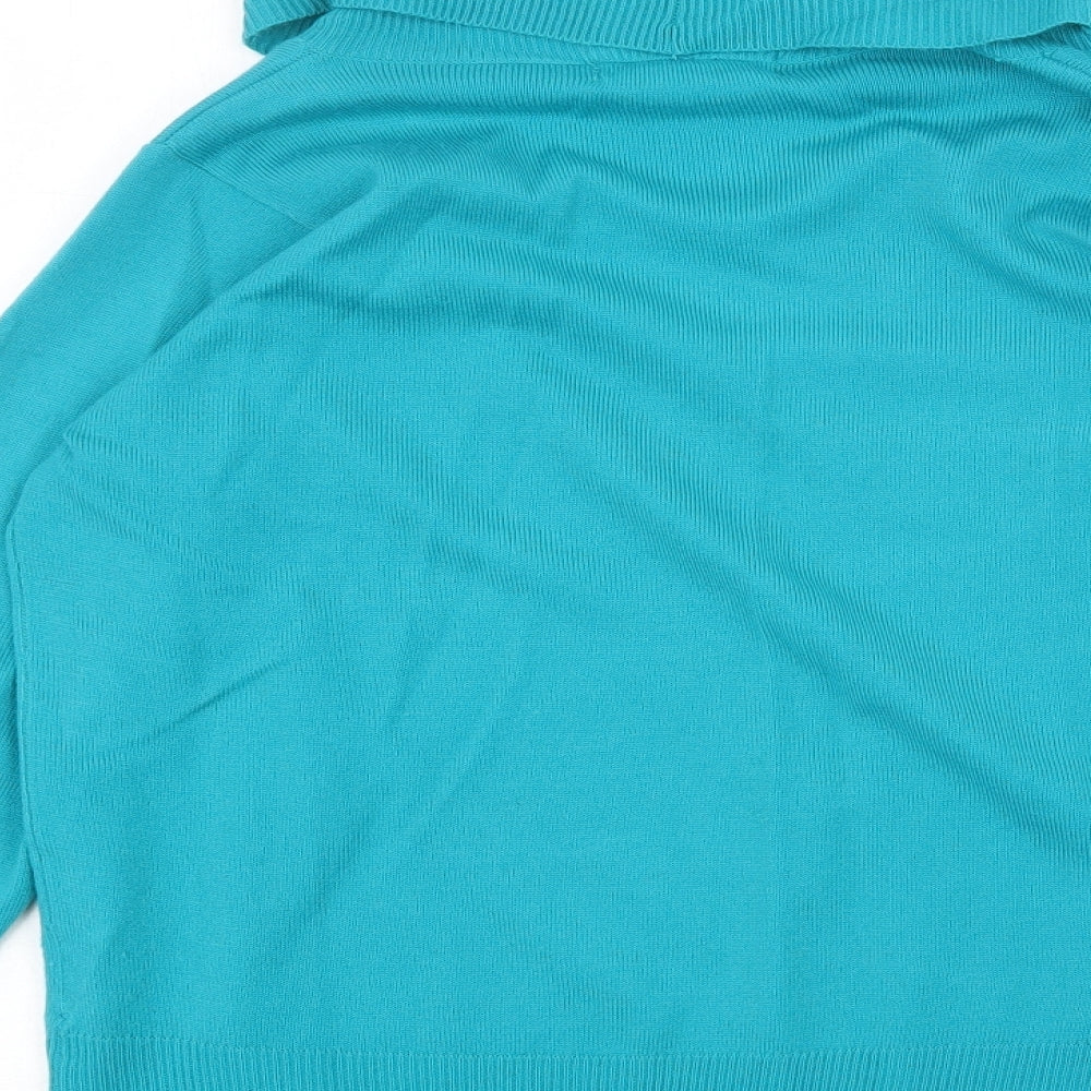 EWM Womens Green Roll Neck Acrylic Pullover Jumper Size M