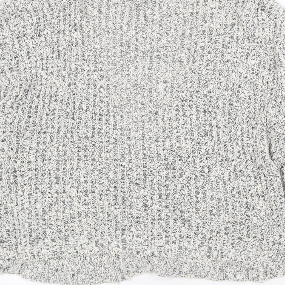H&M Womens Grey V-Neck Acrylic Cardigan Jumper Size S