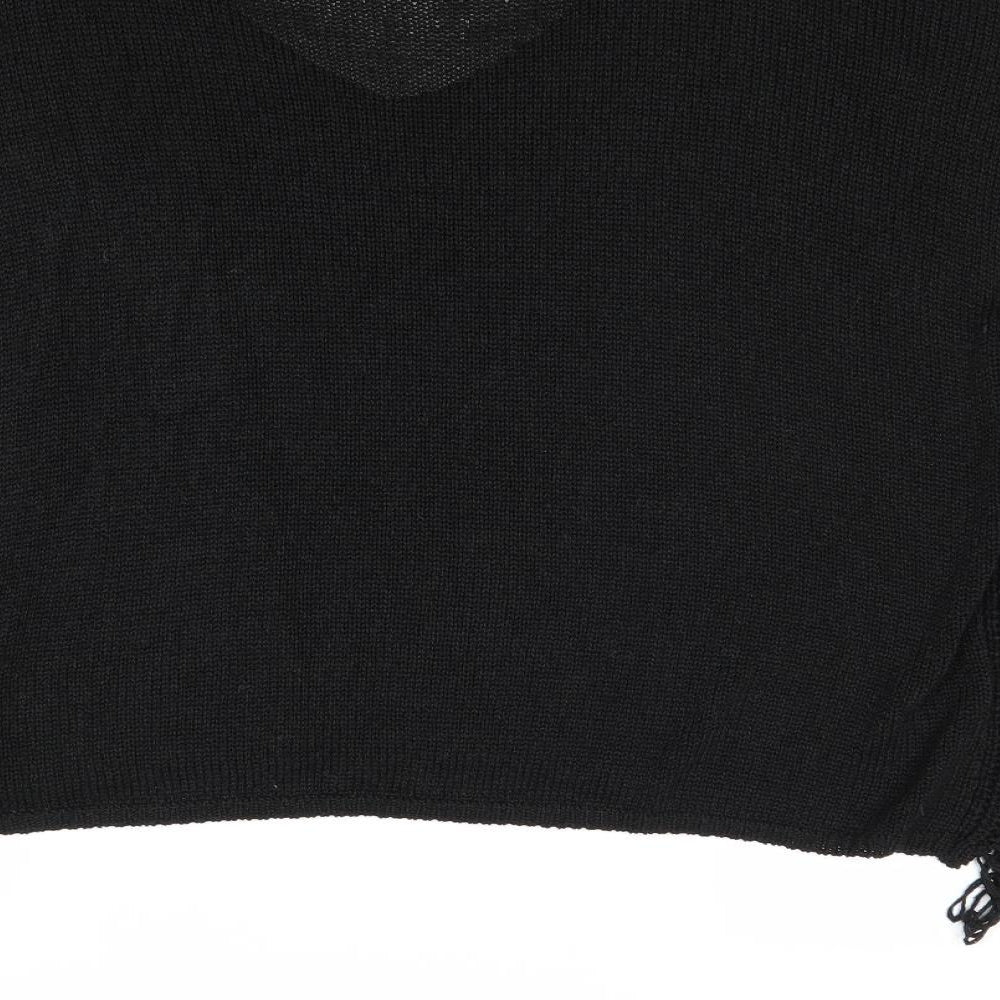 Marks & Spencer Womens Black V-Neck Acrylic Pullover Jumper Size 10