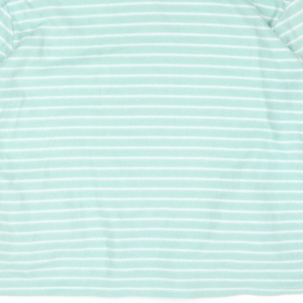 Anne De Lancay Womens Green Striped Jacket Size L Zip