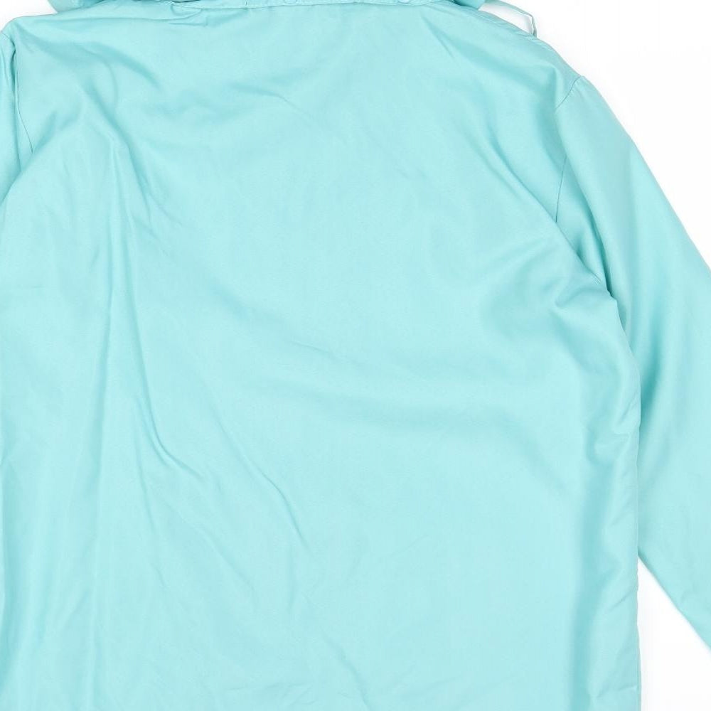 Anne De Lancay Womens Blue Jacket Size 10 Buckle