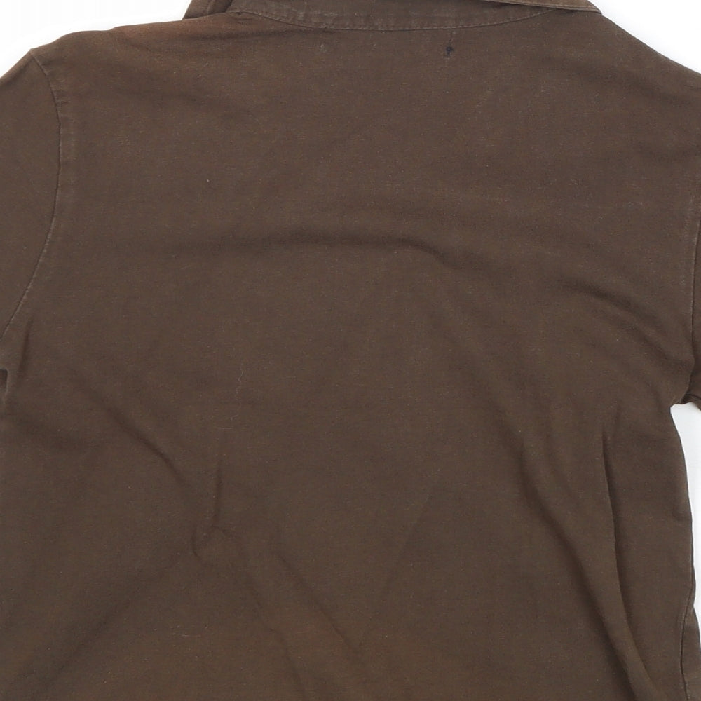 Blue Base Boys Brown Cotton Basic Polo Size 5 Years Collared Pullover