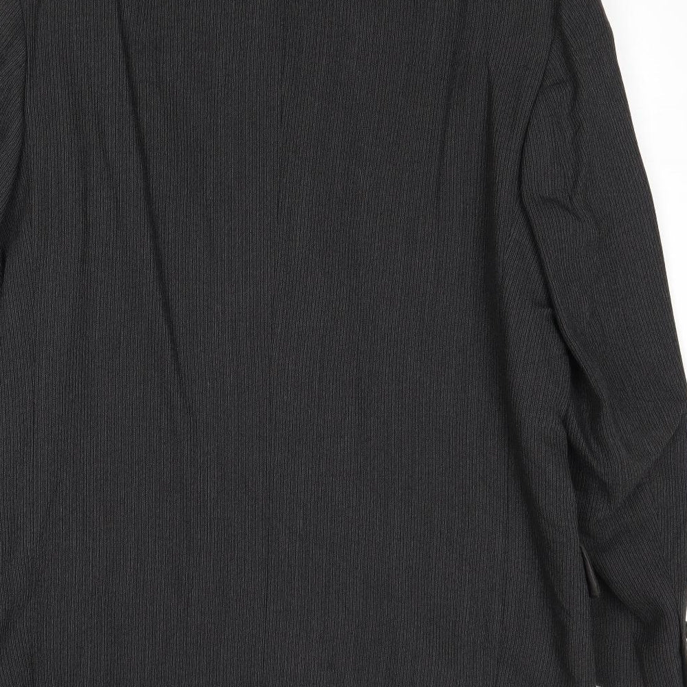 River Island Mens Black Striped Wool Jacket Suit Jacket Size 40 Regular