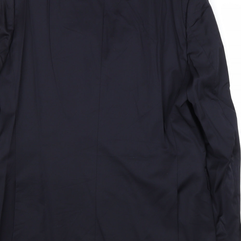 Van Kollem Mens Blue Wool Jacket Suit Jacket Size 40 Regular