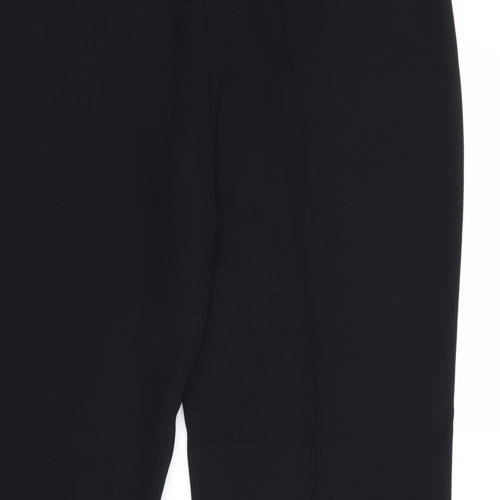Marks and Spencer Womens Black Polyester Trousers Size 12 Regular Zip