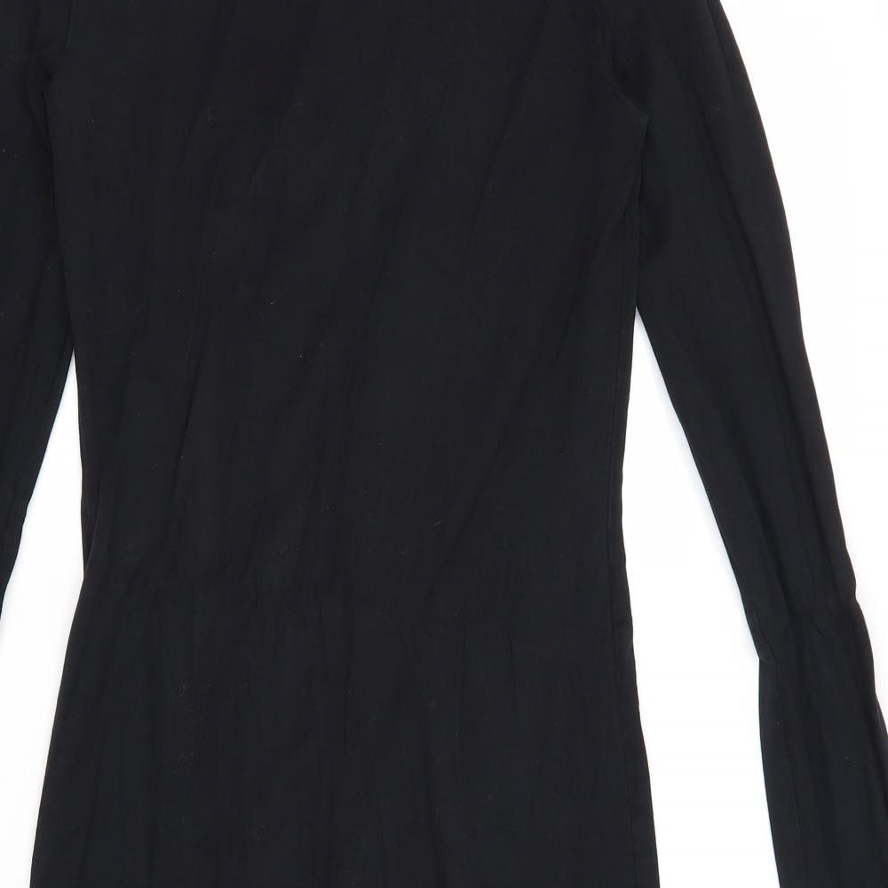 H&M Womens Black Cotton A-Line Size XS Round Neck Pullover