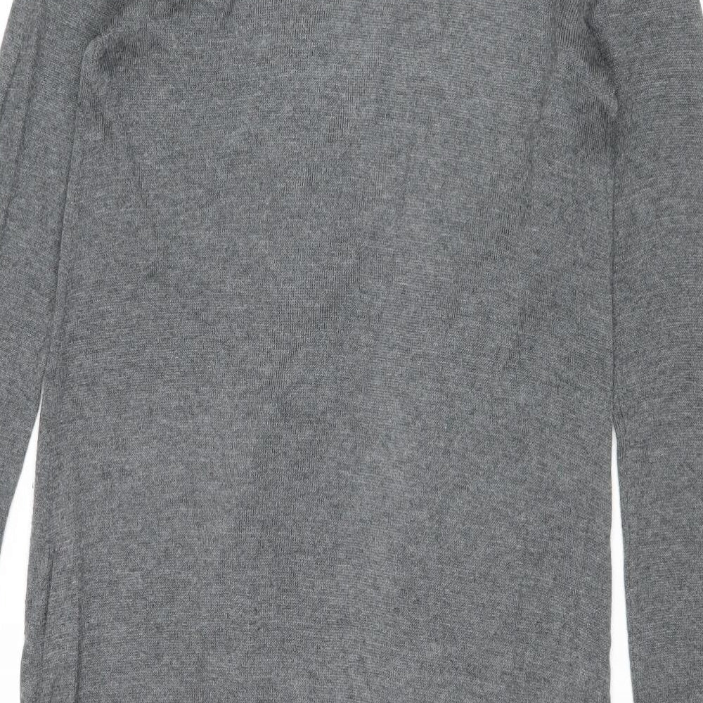 Red Herring Womens Grey V-Neck Polyester Cardigan Jumper Size 10