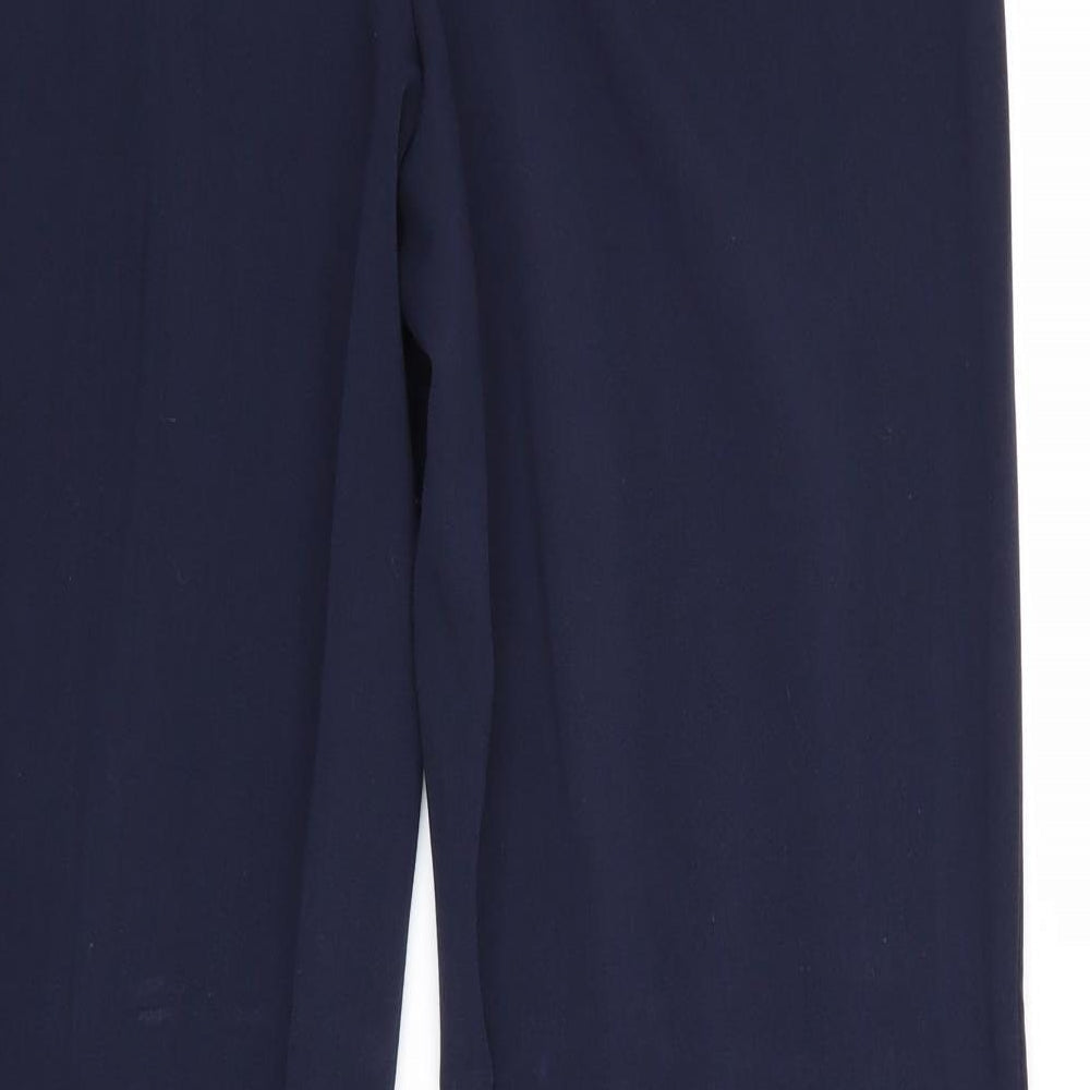 EWM Womens Blue Polyester Trousers Size 12 Regular Zip